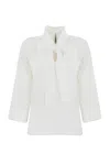 Liviana Conti Kimono Blouse With Cotton Bow In Bianco