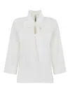 Liviana Conti Kimono Blouse With Cotton Bow In White