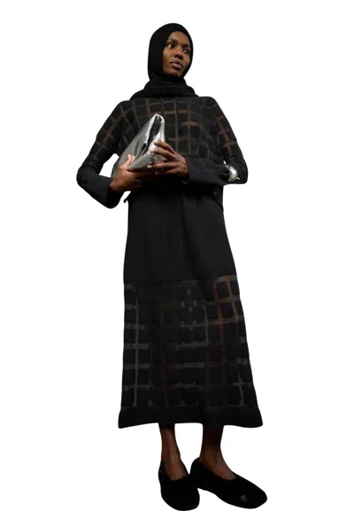 Liviana Conti Knitted Ashton Woman  Transparent Squares In Black