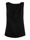 Liviana Conti Knot Shoulder Blouse In Viscose In Black