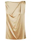 Liviana Conti Knot Shoulder Blouse In Viscose In Orzo