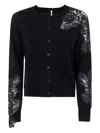 Liviana Conti Lace-paneled Wool Cardigan
