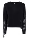 Liviana Conti Lace-paneled Wool Sweater