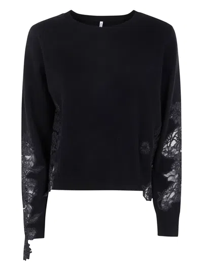 Liviana Conti Lace-paneled Wool Sweater
