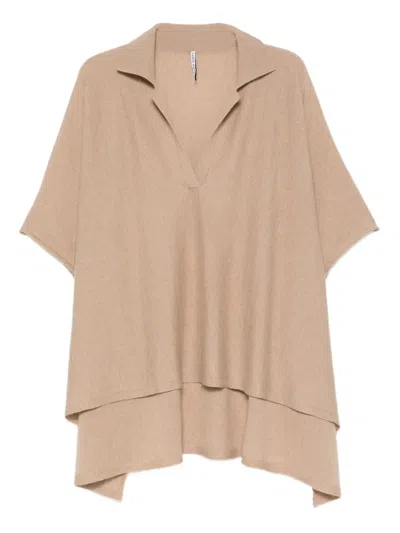 Liviana Conti Layered Wool Sweater In Gray