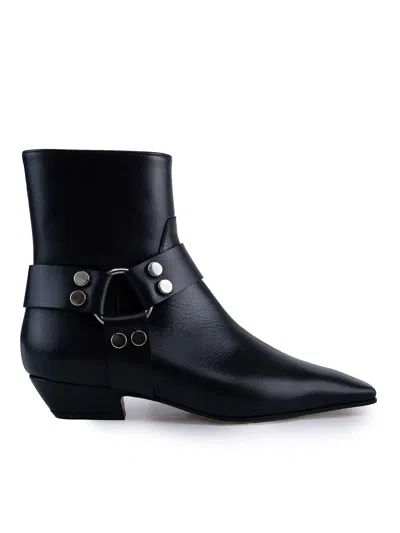 Liviana Conti Leather Ankle Boot With Buckle In Black