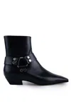 Liviana Conti Leather Ankle Boot With Buckle In Nero