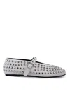 Liviana Conti Leather Ballet Flats With Studs In Beige