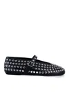 Liviana Conti Leather Ballet Flats With Studs In Black