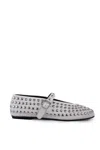Liviana Conti Leather Ballet Flats With Studs In Ceramica
