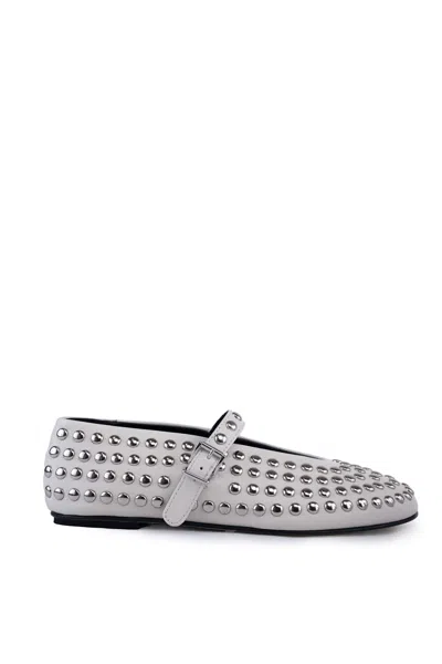 Liviana Conti Leather Ballet Flats With Studs In Beige