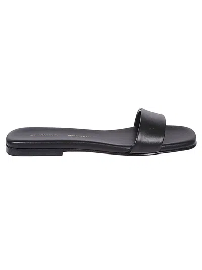 Liviana Conti Leather Flat Mules In Black