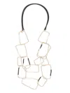 Liviana Conti Leather Geometric Necklace In Gold