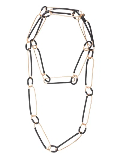 Liviana Conti Leather-trim Necklace In Black