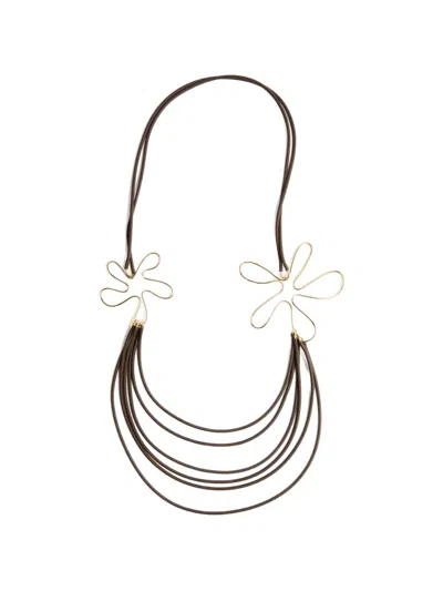 Liviana Conti Lidia Flower-pendant Necklace In Black