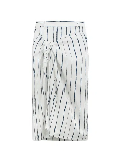 Liviana Conti Lindsey Stripe-print Tie-waist Midi Skirt In Multi