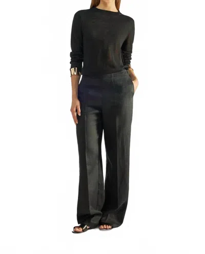 Liviana Conti Linen Blend Sweater In Black