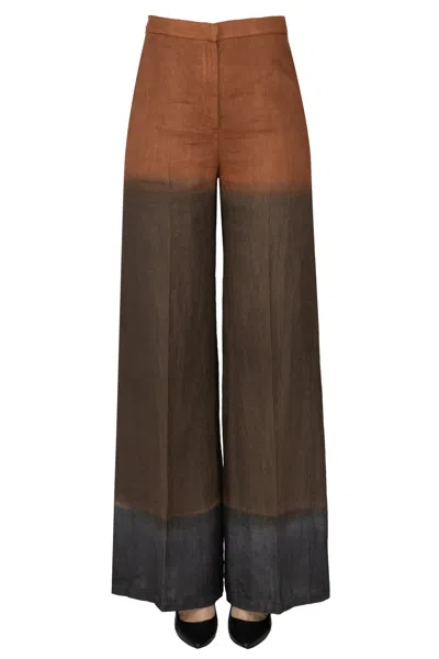 Liviana Conti Linen Trousers In Multi