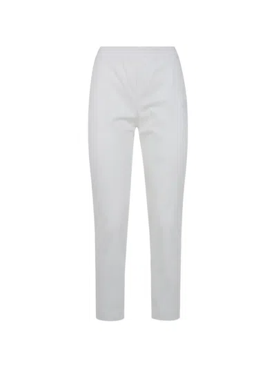 Liviana Conti Livi Elasticated-waistband Cotton Trousers In White