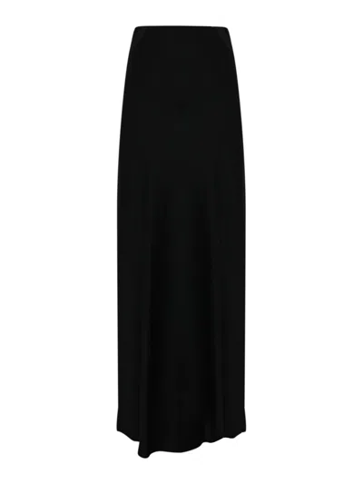 Liviana Conti Long Satin Skirt In Black