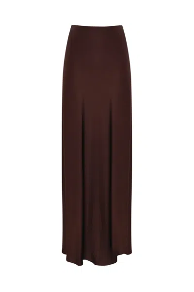 Liviana Conti Long Satin Skirt In Black