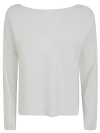 Liviana Conti Long Sleeves Asymmetric Sweater In White