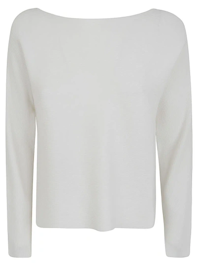 Liviana Conti Long Sleeves Asymmetric Sweater In White