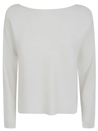 Liviana Conti Long Sleeves Asymmetric Jumper In White