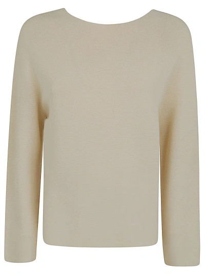 Liviana Conti Long Sleeves Crew Neck Sweater In White