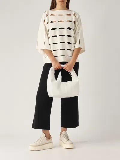 Liviana Conti Medium Hobo Shoulder Bag In Bianco