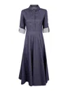 Liviana Conti Cotton Midi Dress In Blue