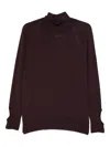 Liviana Conti Cut-out Roll-neck Sweater In Burgundy