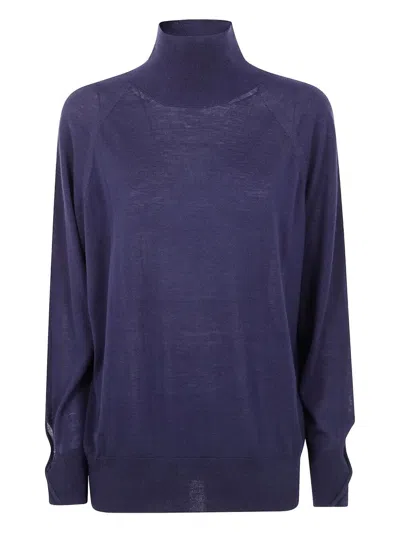 Liviana Conti Miranda Long Sleeve Sweater In Blue