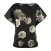 Liviana Conti Misty Blouse In Printed Poplin Strecth In Black