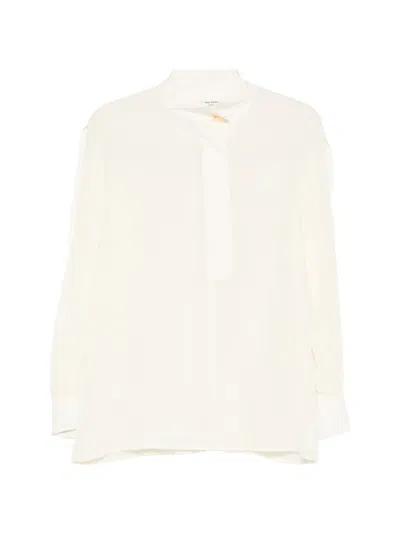 Liviana Conti Mock-neck Long-sleeve Blouse In Neutral