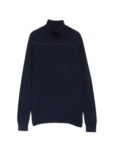 Liviana Conti Mock-neck Long-sleeve Sweater In Blue