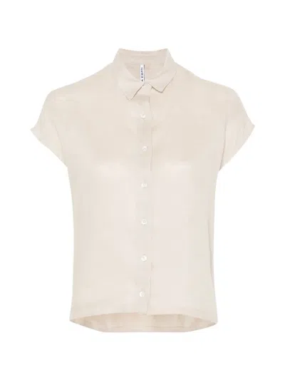 Liviana Conti Myriam Short-sleeve Linen Shirt In Neutral