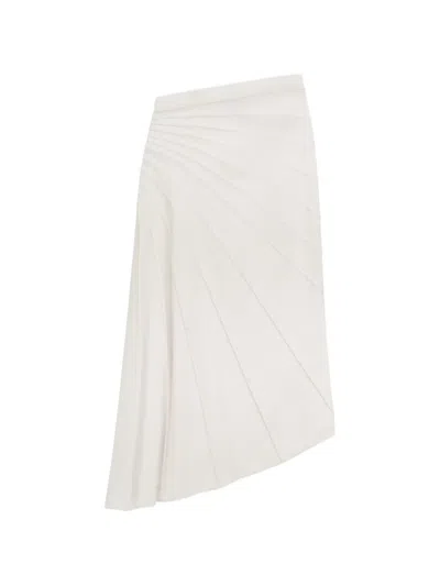 Liviana Conti Nantine Asymmetrical Ribbed-knit Skirt In White