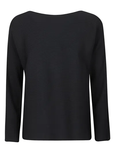 LIVIANA CONTI NAVY BLUE RIBBED SWEATER