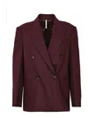 Liviana Conti Nelson Jacket In Cashmere Cloth In Burgundy