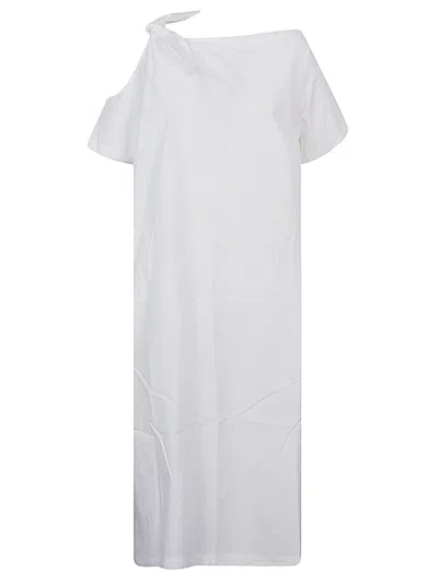Liviana Conti One-shoulder Cotton Blend Long Dress In White