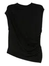 Liviana Conti Ophelia Asymmetric-draped Wool Tank Top In Blue