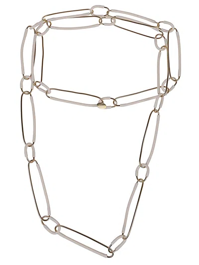 Liviana Conti Oval Rings Necklace In White