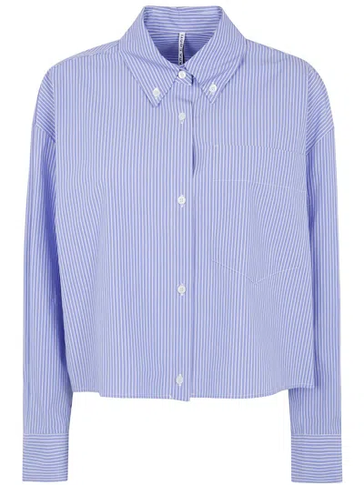 Liviana Conti Oversized Cropped Shirt In Blue