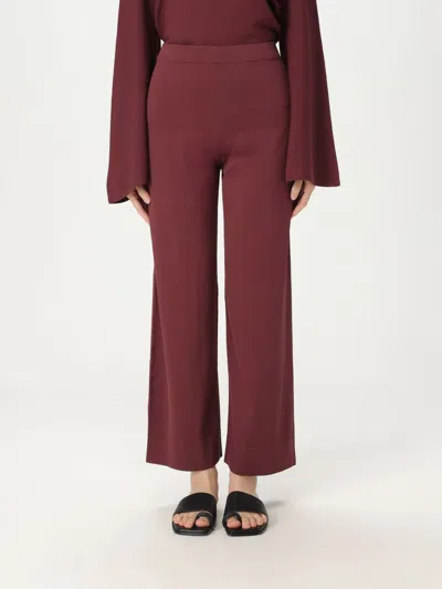 Liviana Conti Straight Trousers In Burgundy