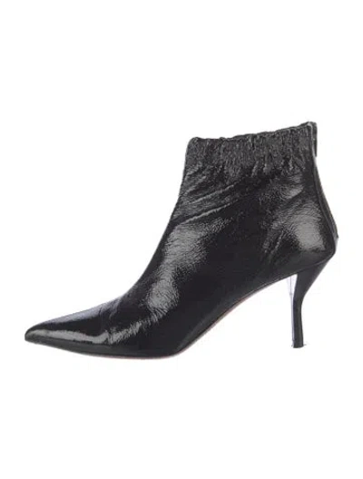 Pre-owned Liviana Conti Patent Leather Boots In Black