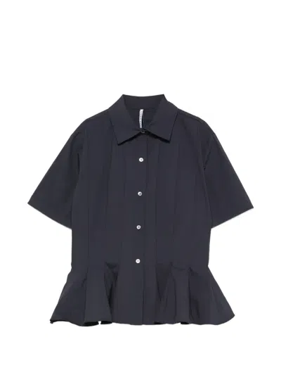 Liviana Conti Peplum-hem Short-sleeve Shirt In Multi