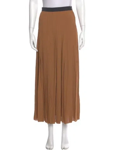 Pre-owned Liviana Conti Pleated Accents Midi Length Skirt In Neutral