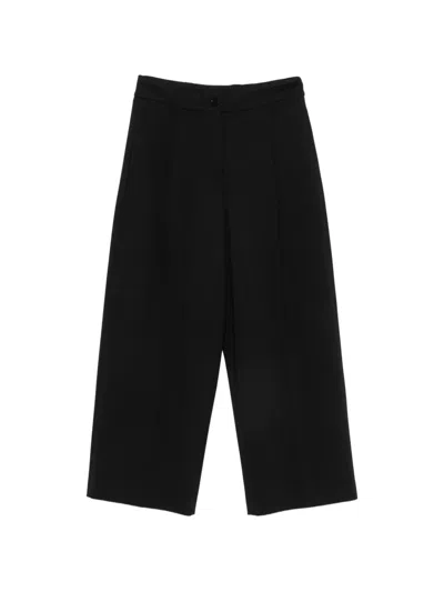 Liviana Conti Wide-leg-hose Mit Bundfalten In Black