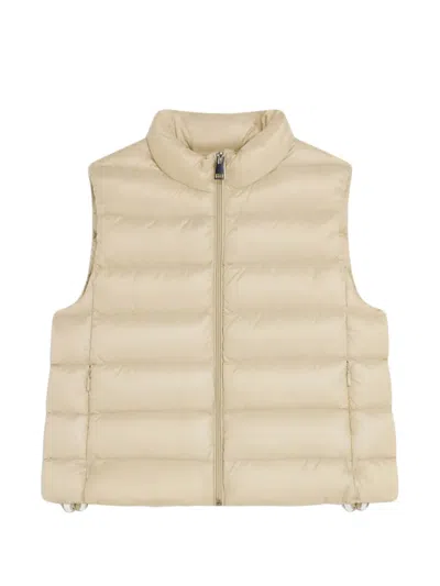 Liviana Conti Quilted Sleeveless Gilet In Neutral